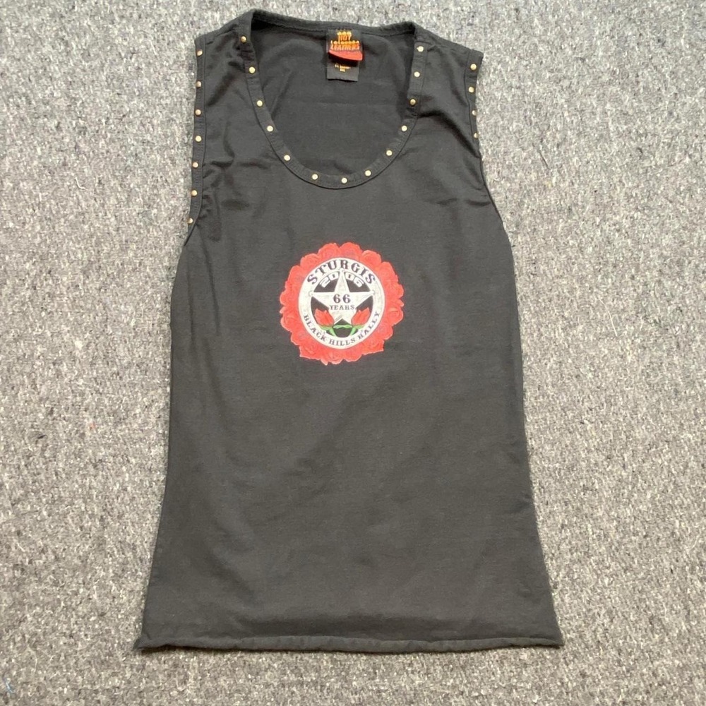 Hot Leathers Sturgis 2006 Black Hills Rally Tank Sz 2XL Womens Black Studded